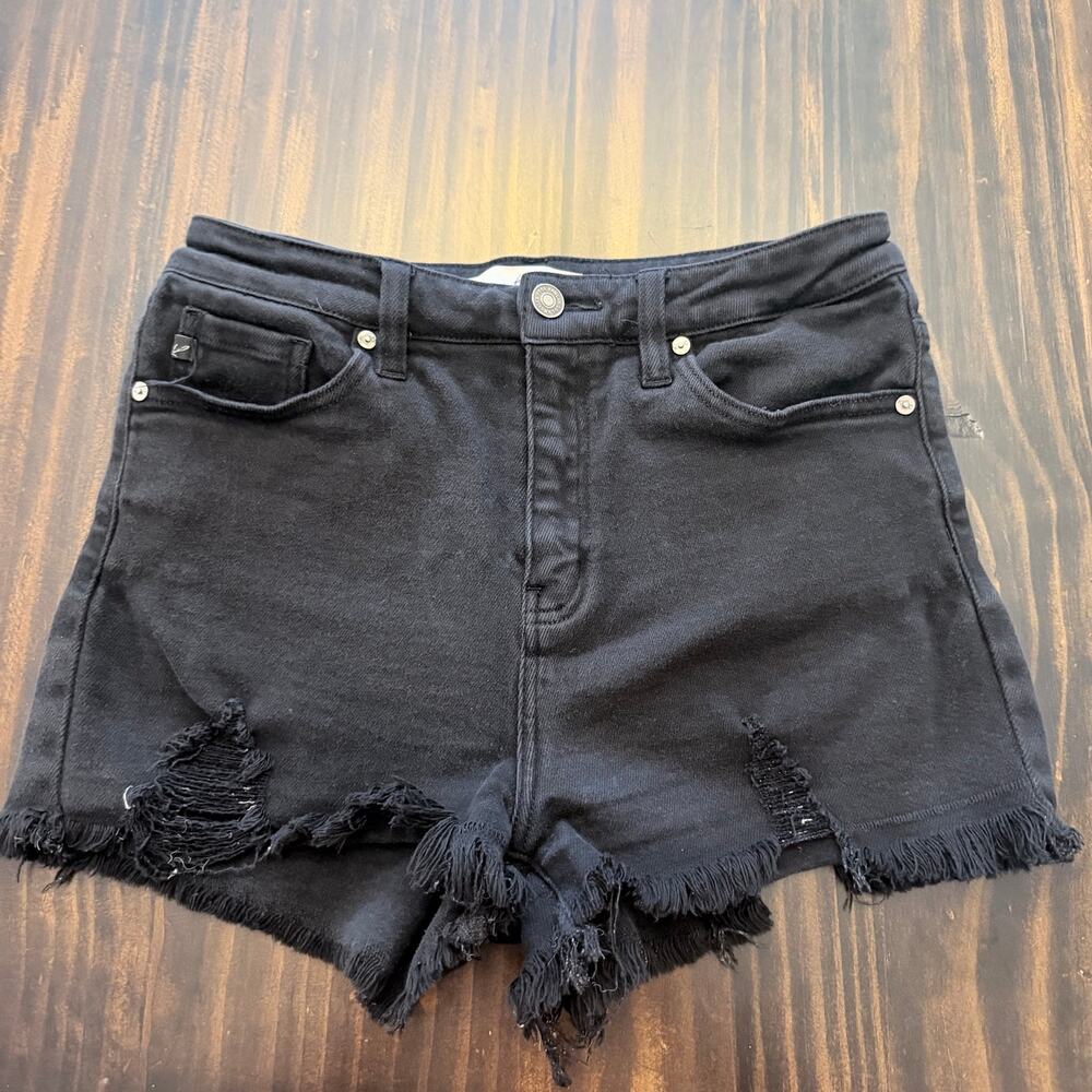 KanCan Women's Black Cutoff Stretchy Jean Shorts Size M